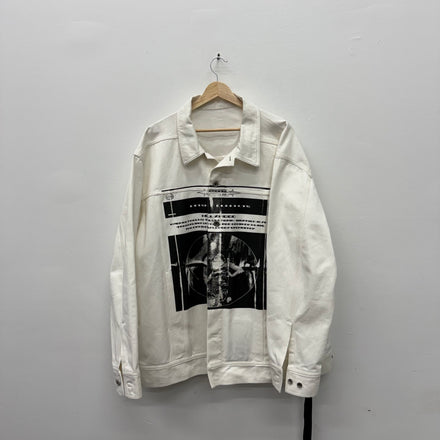 Rick Owens DRKSHDW Snapfront Jumbo Worker Jacket White - Size L