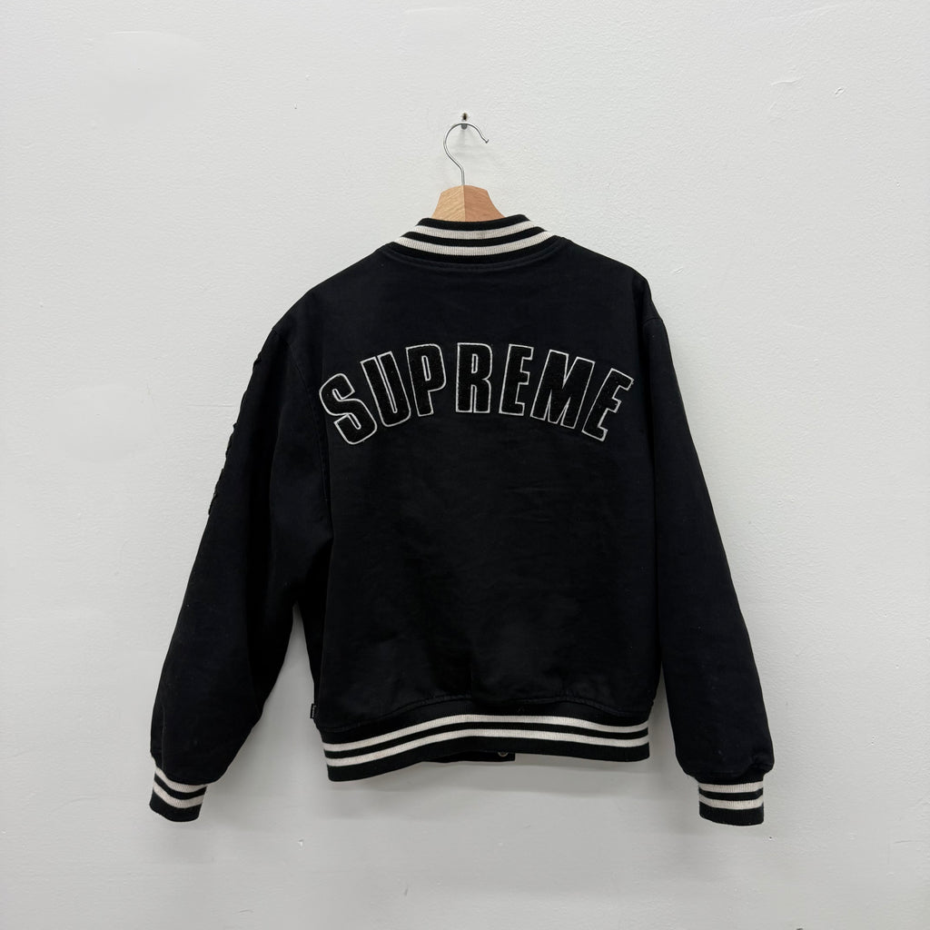 Supreme MLB New Era Black Patch Jacket - Size M