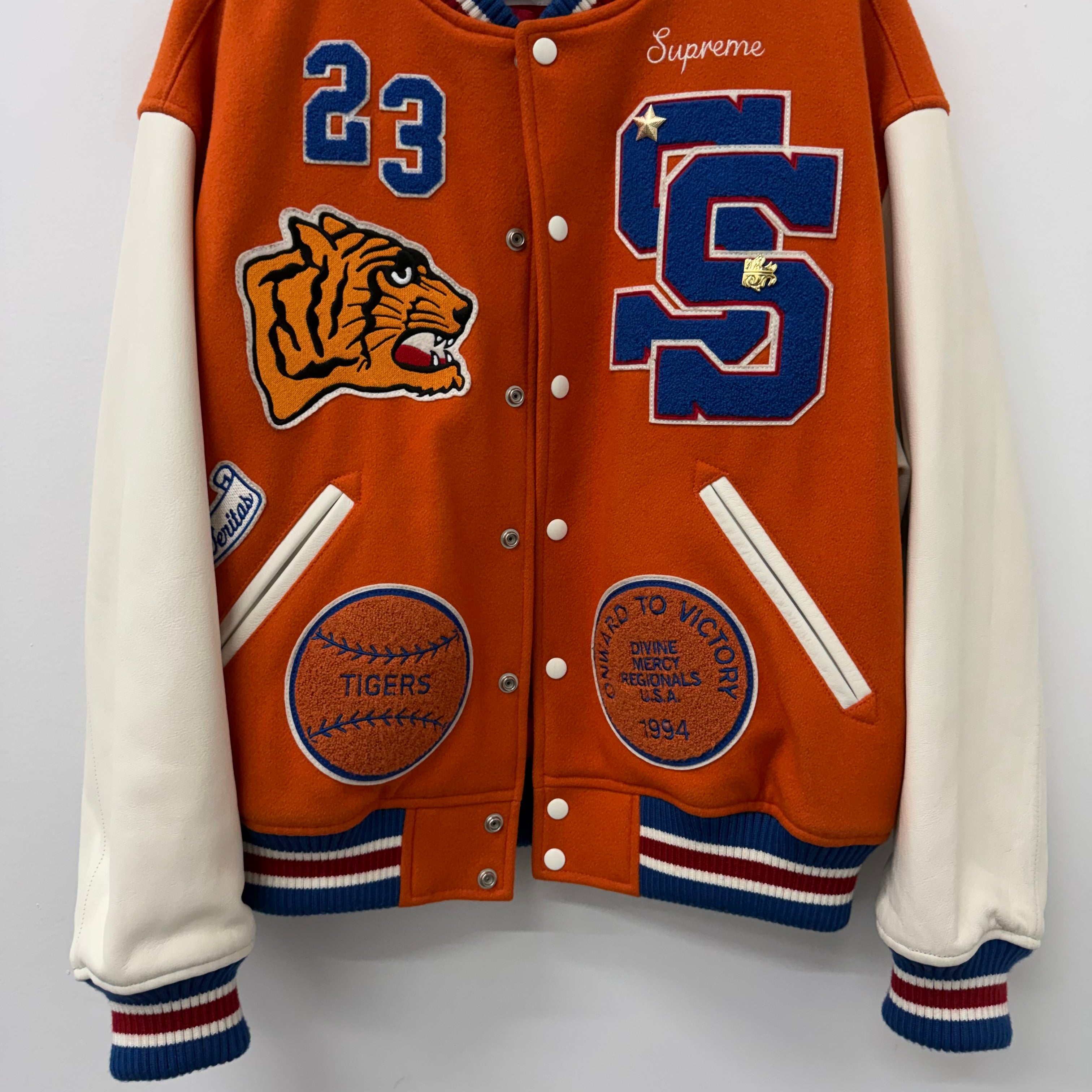 Supreme Tiger Varsity Jacket Orange - Size M
