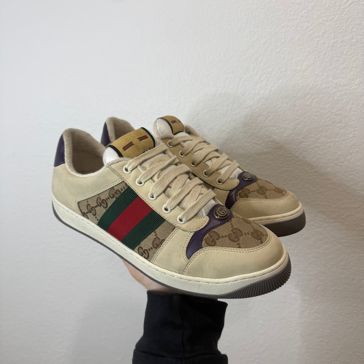 Gucci Screener Monogram Sneakers - Size 9.5