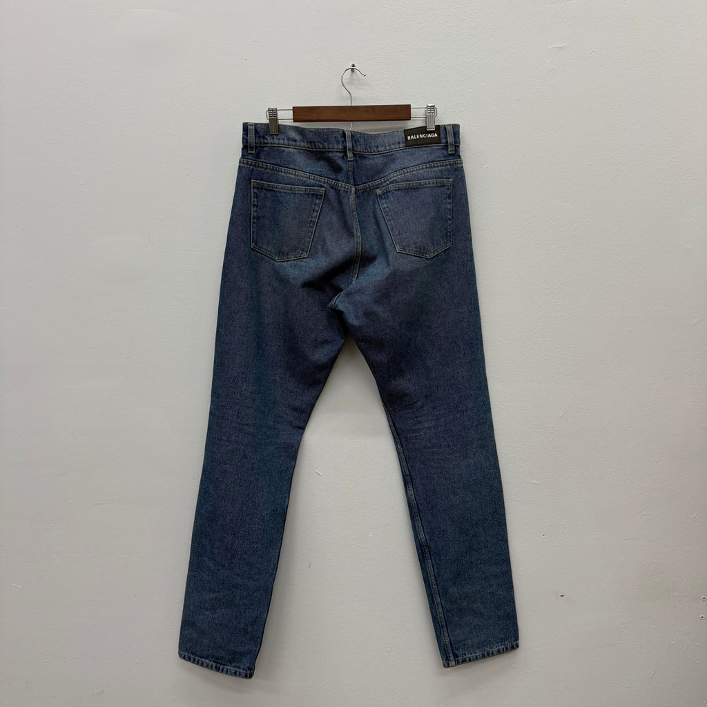 Balenciaga Straight Leg Blue Denim - Size 36