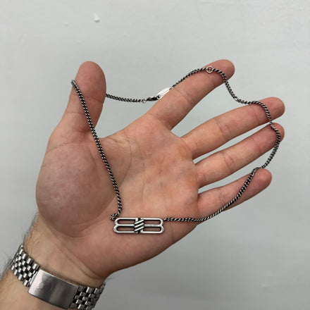 Balenciaga BB Icon Silver Necklace
