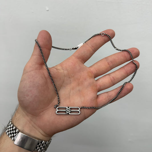 Balenciaga BB Icon Silver Necklace