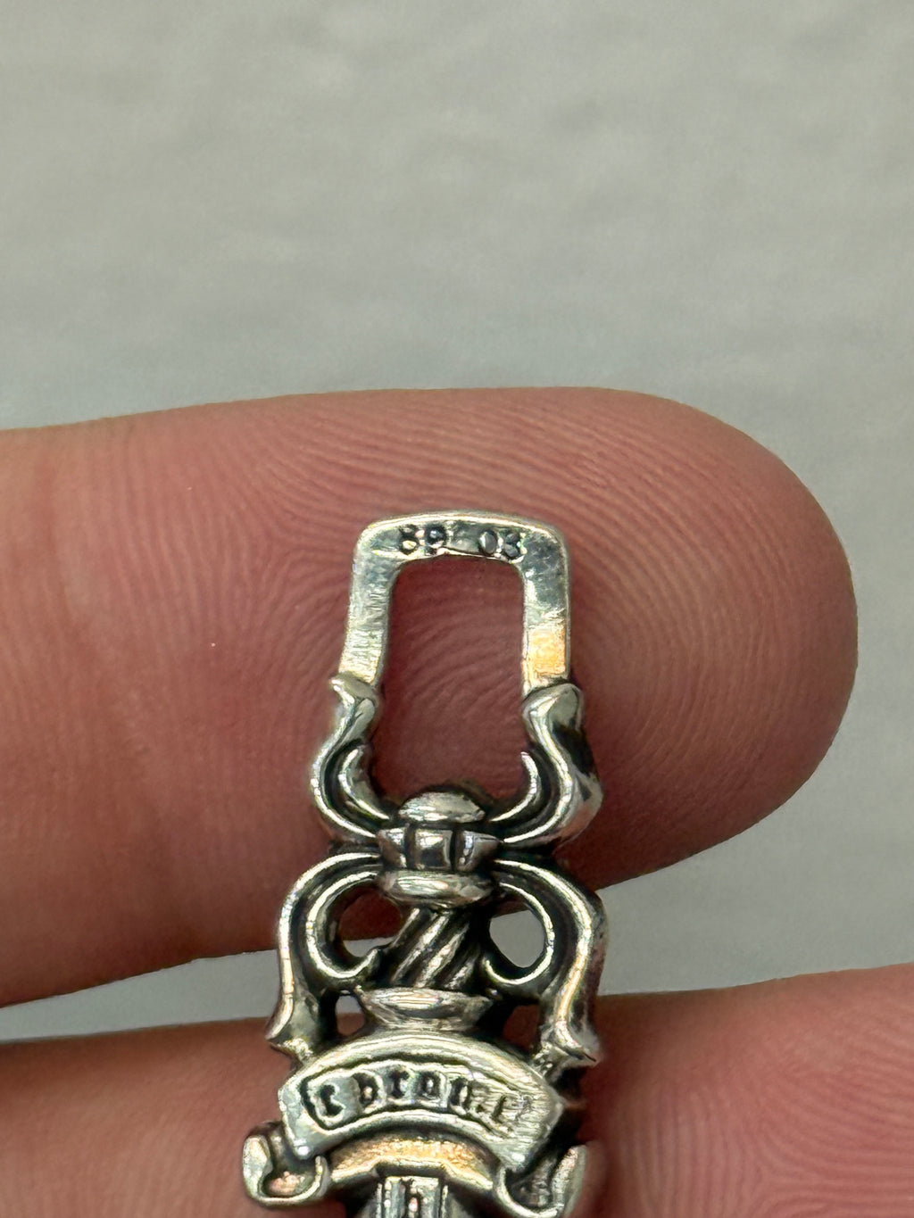 Chrome Hearts Silver Dagger Pendant Zip