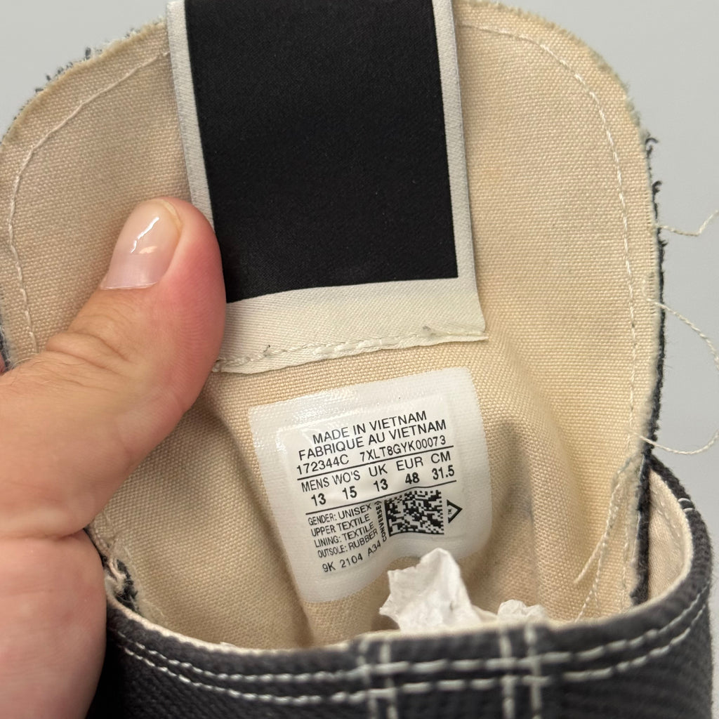Rick Owens Converse Chuck Taylor Hi Black Sneakers - Size 13