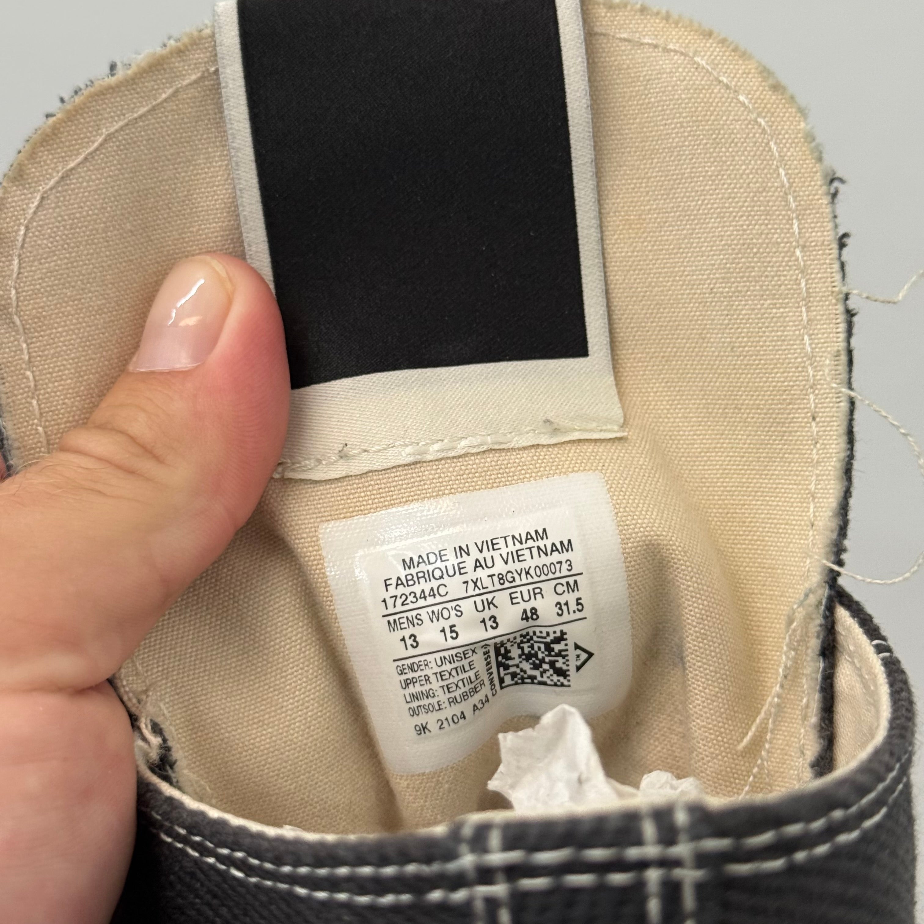 Rick Owens Converse Chuck Taylor Hi Black Sneakers - Size 13