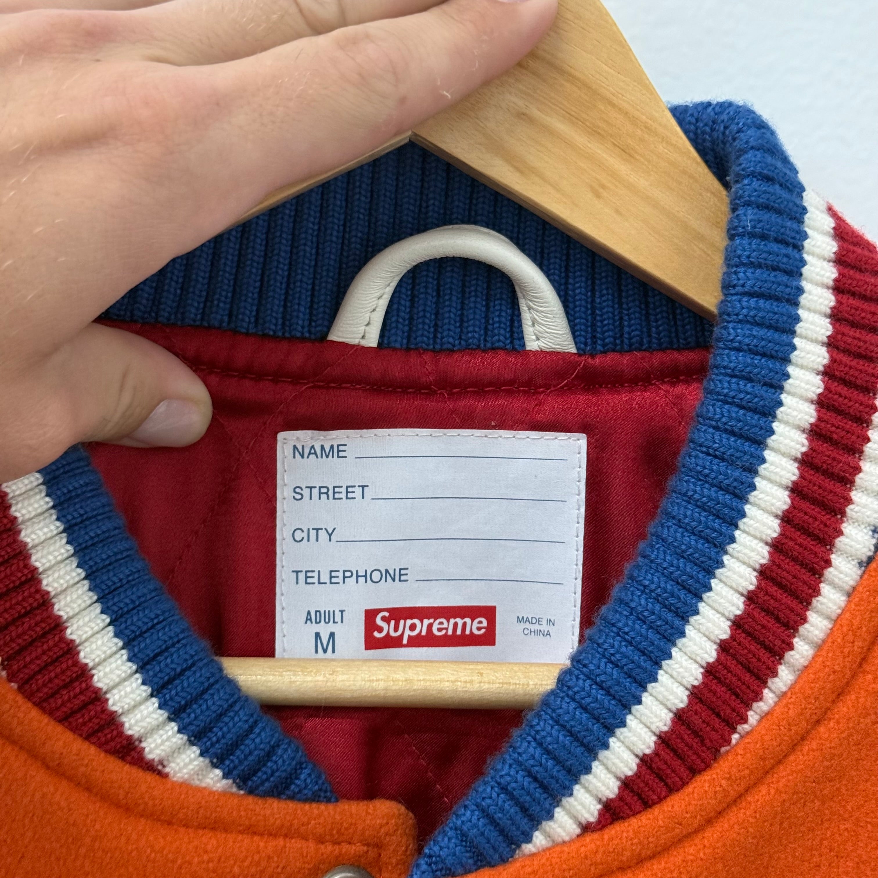 Supreme Tiger Varsity Jacket Orange - Size M
