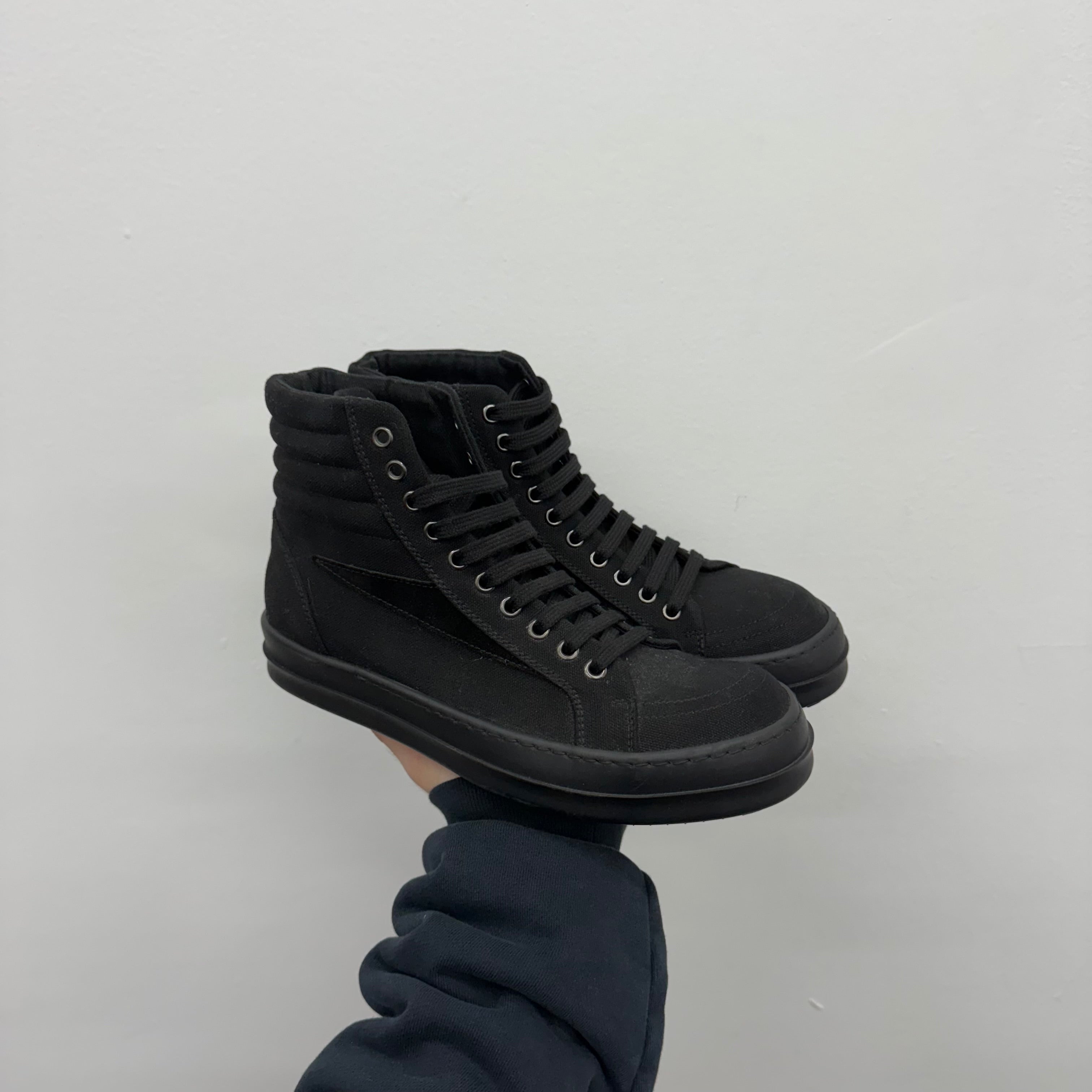 Rick Owens Vans High Triple Black - Size 39 (US 6)