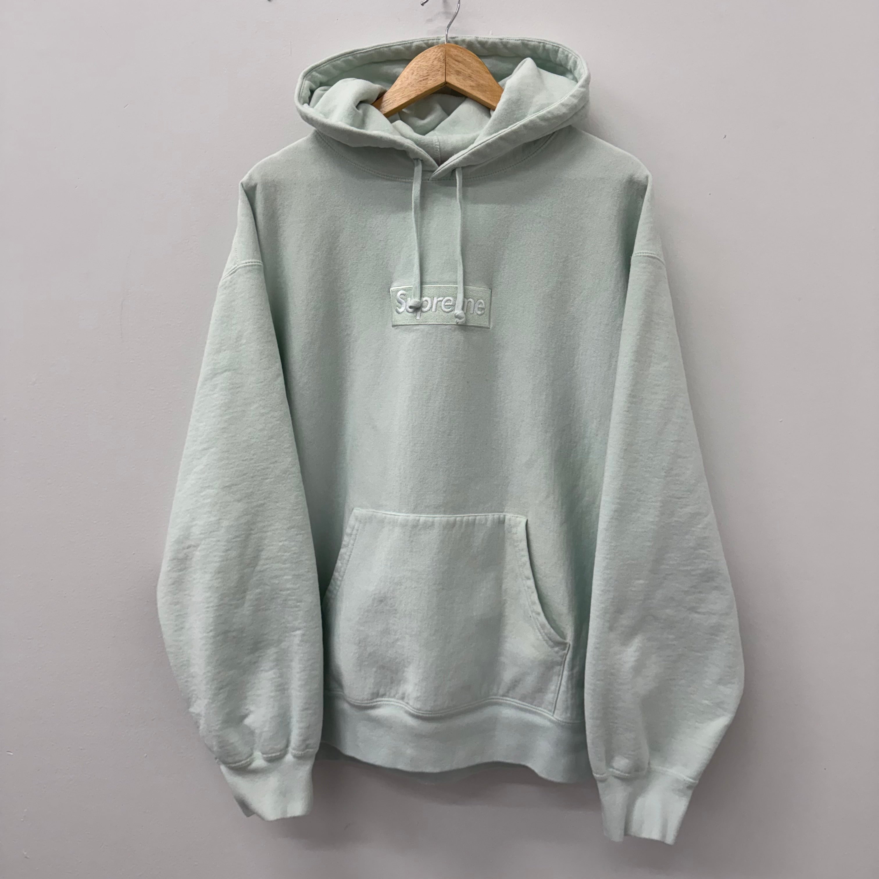 Supreme Box Logo Mint Green Hoodie - Size XL