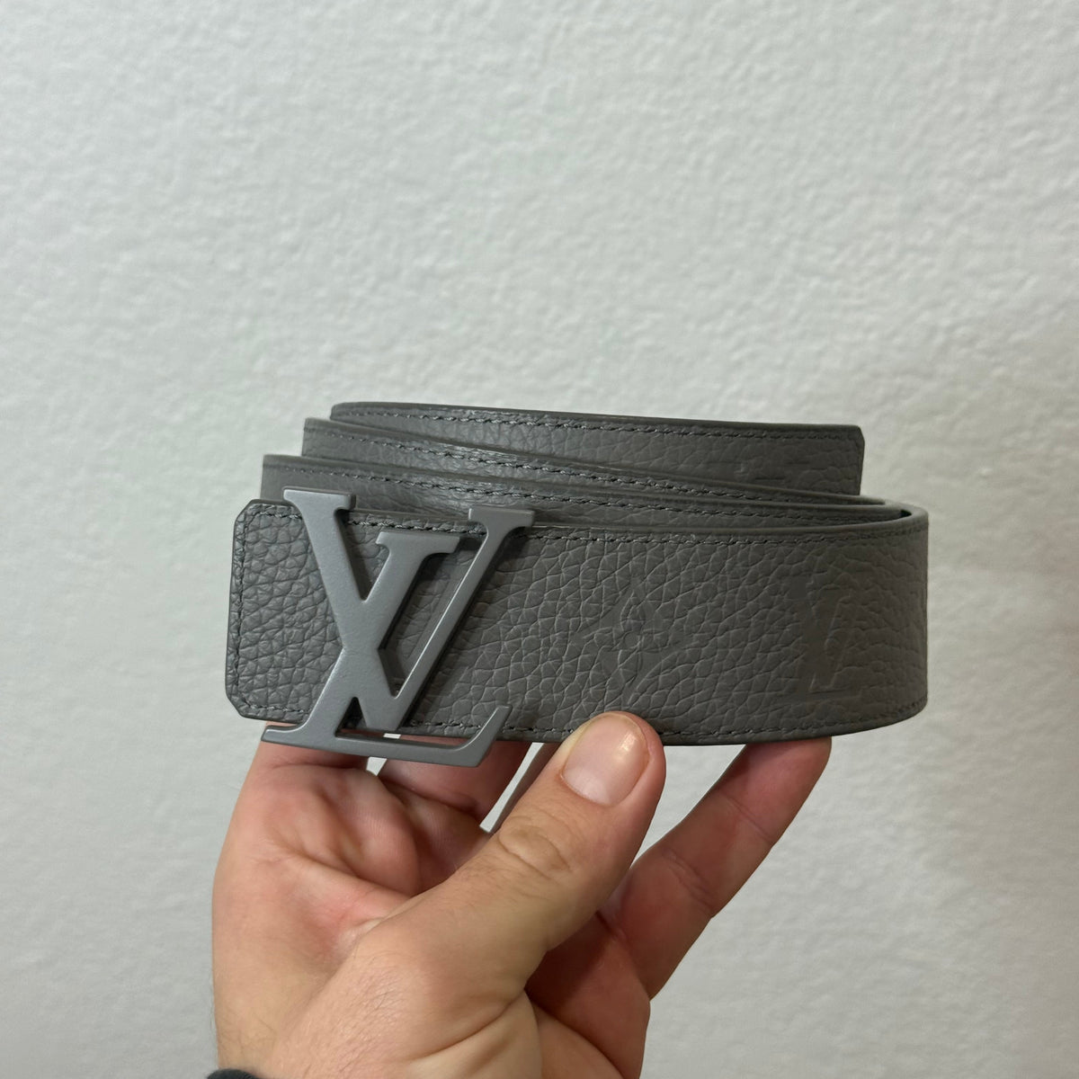 Louis Vuitton Reversible Aerogram Gray Belt (110 cm)