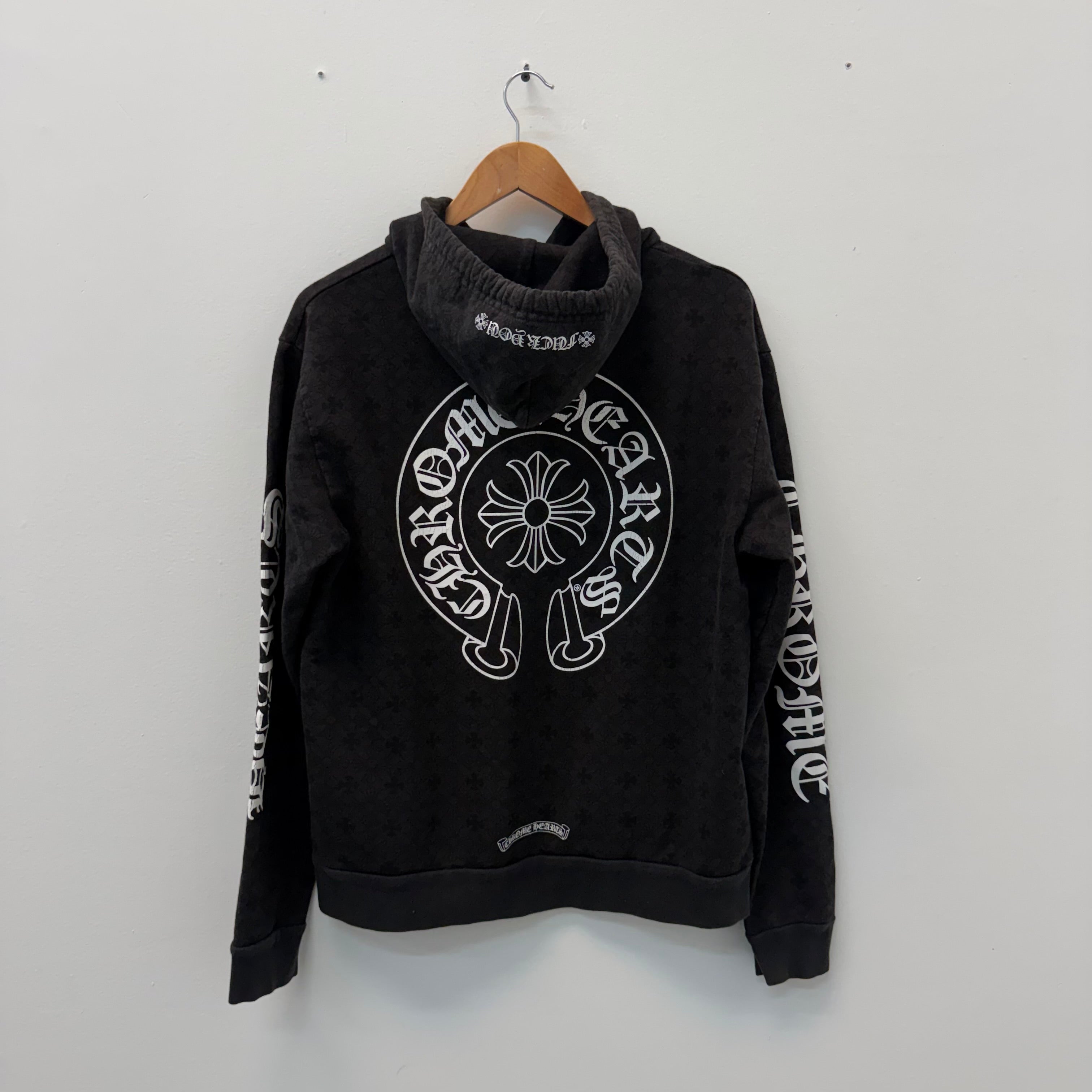 Chrome Hearts Monogram Horseshoe Script Hoodie - Size S