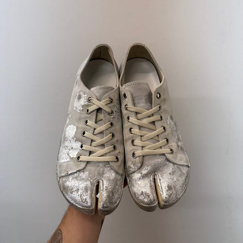 Maison Margiela Tabi Silver Foil Sneakers - Size 44 (US 11)