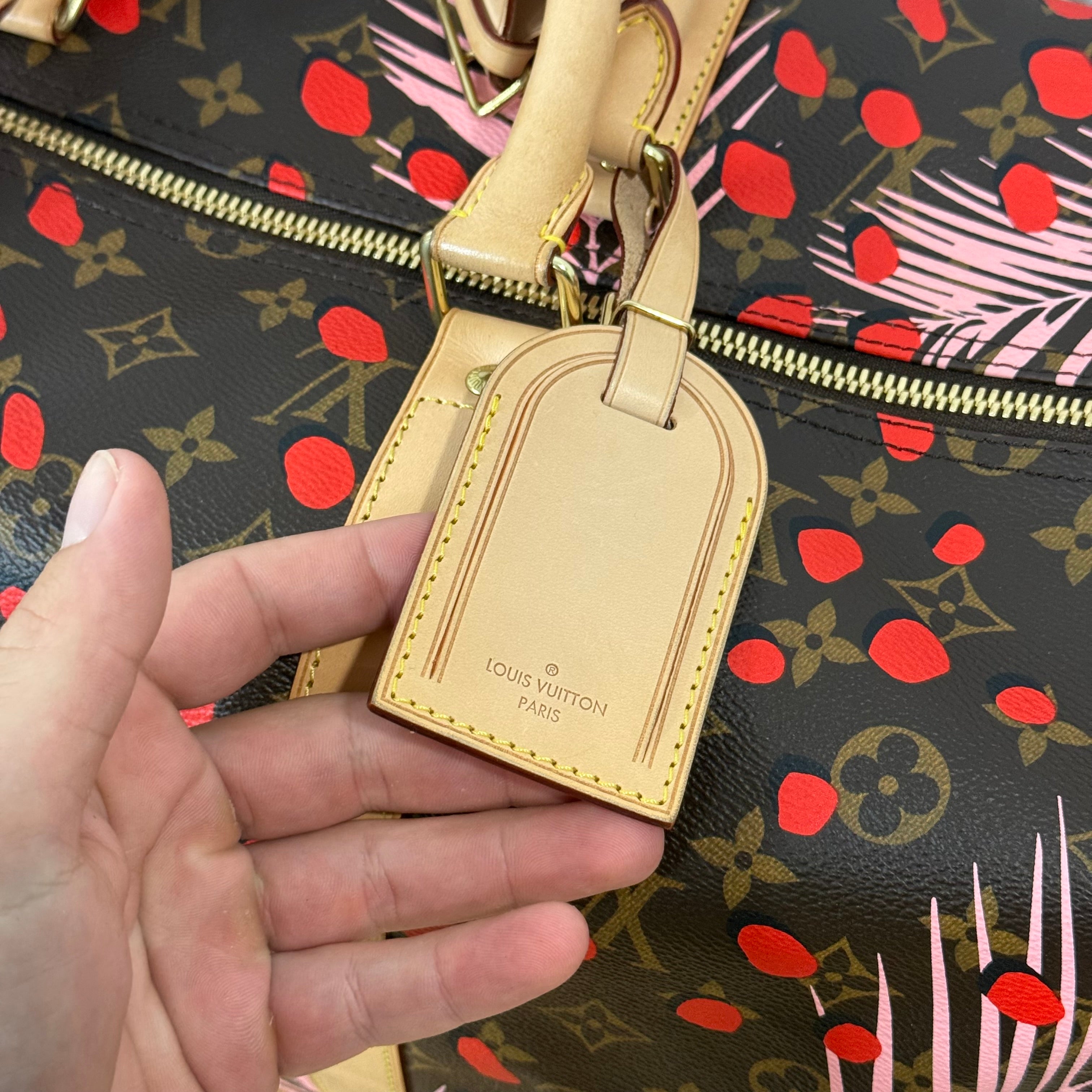 Louis Vuitton Keepall Bandouliere Duffle Bag Monogram Jungle 50