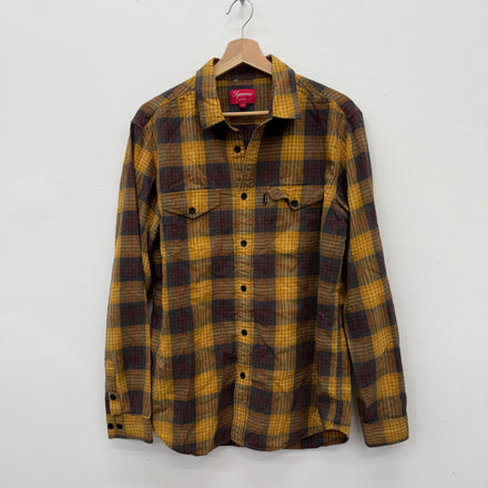 Supreme Flannel Longsleeve Shirt Yellow - Size L