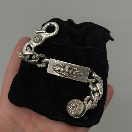 Chrome Hearts Fancy Floral ID Cuban Link Bracelet