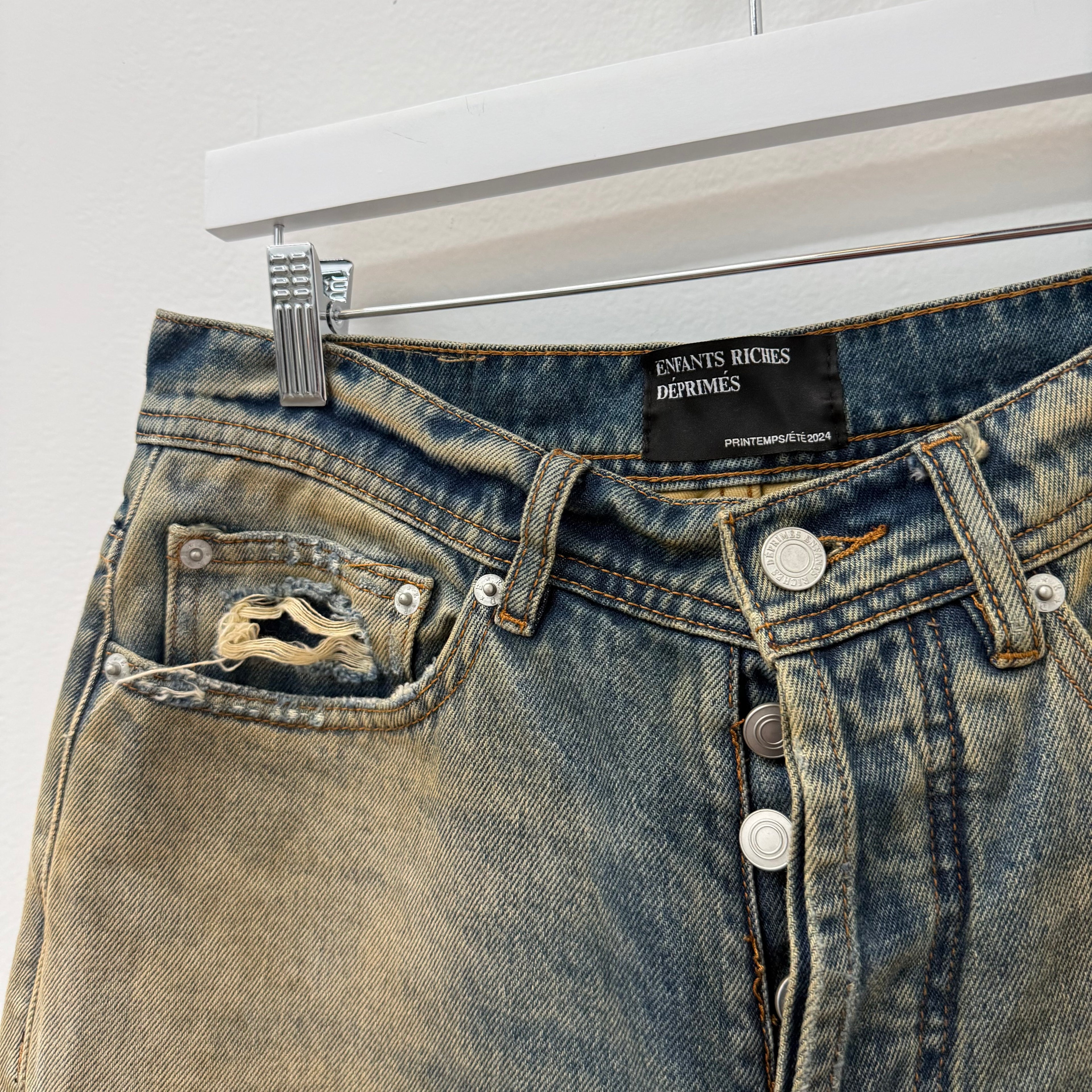 ERD Enfants Riches Deprimes SS24 Distressed Denim Jeans - Size 28/30