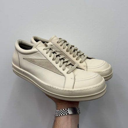 Rick Owens Mainline White Leather Vintage Vans Sneakers - Size 44.5 (US 11.5)