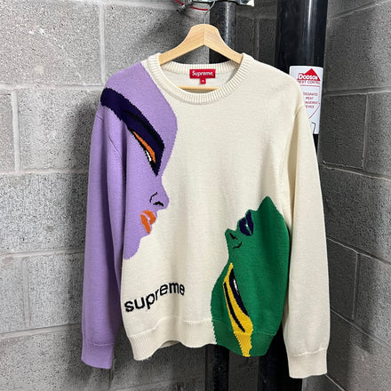 Supreme Faces Cream Sweater - Size M