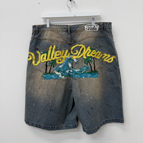 Vale Valley Dreams Paradise Denim Shorts - Size 36
