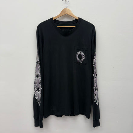 Chrome Hearts Horseshoe Floral Longsleeve Shirt - Size L