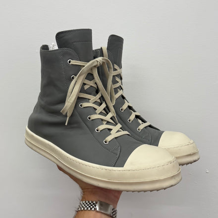 Rick Owens Mainline Grey Ramone High Sneakers - Size 47 (US 14)