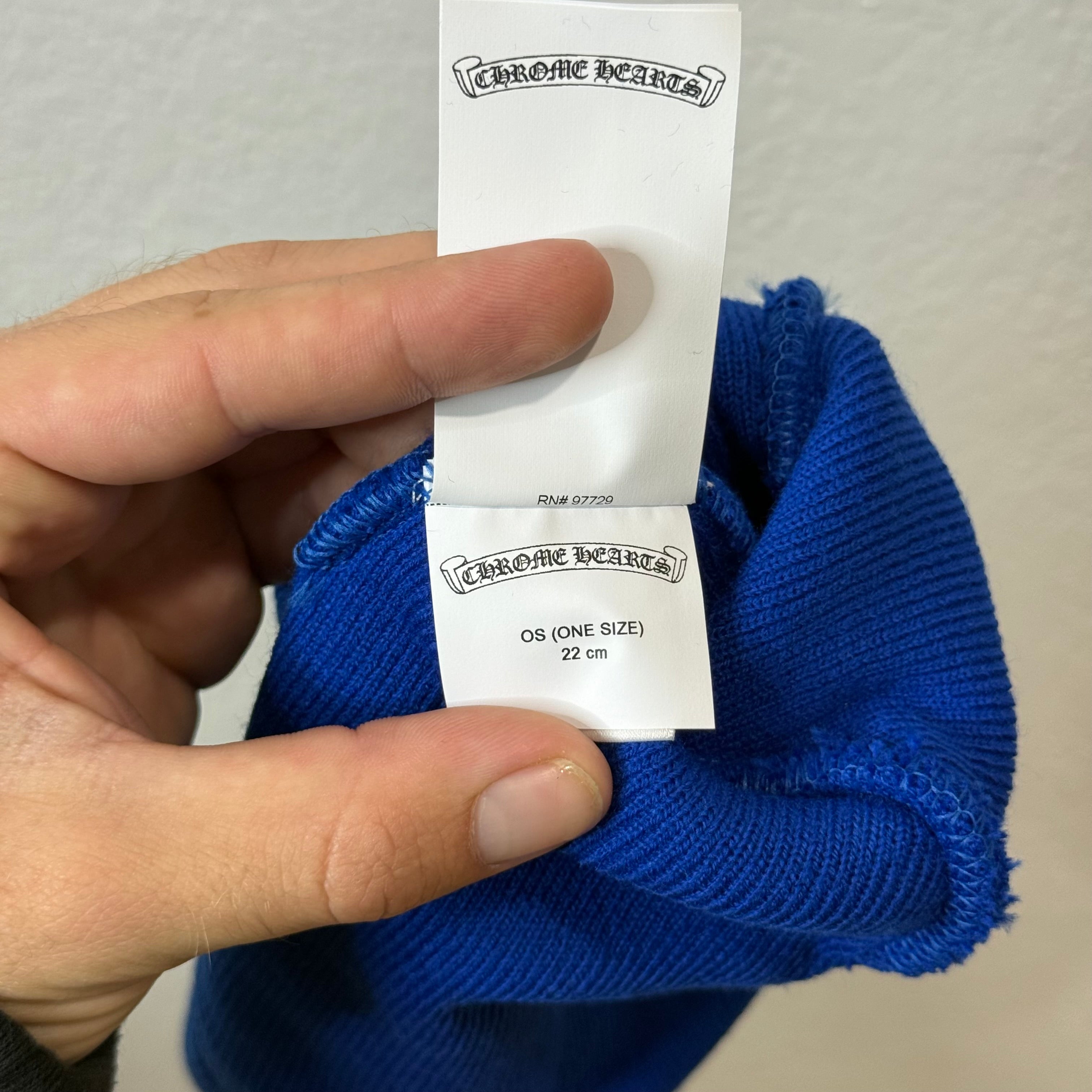 Chrome Hearts Blue CH Embroidery Beanie