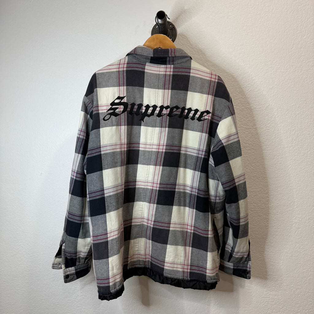 Supreme Quilted Flannel Button Up Shirt - Size XL