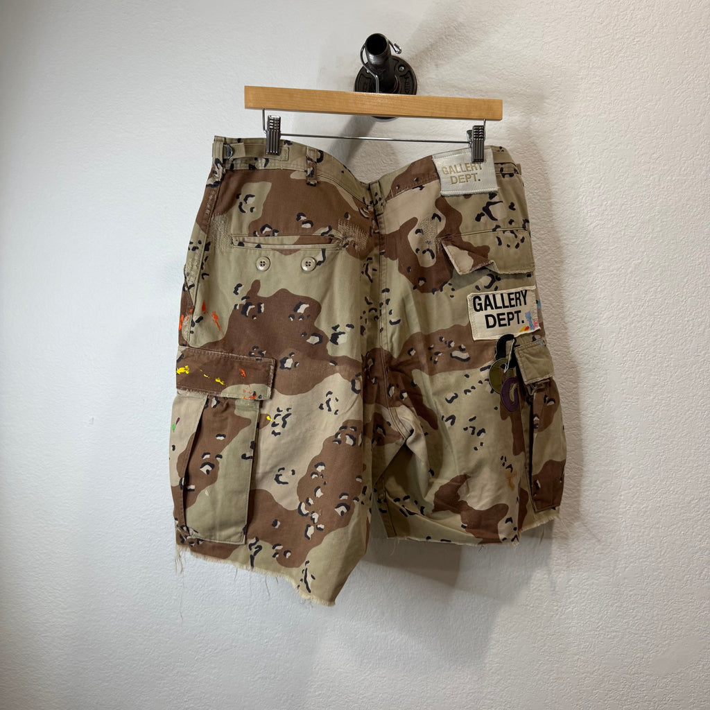 Gallery Dept G Patch Sand Camo Patch Cargo Shorts - Size 37