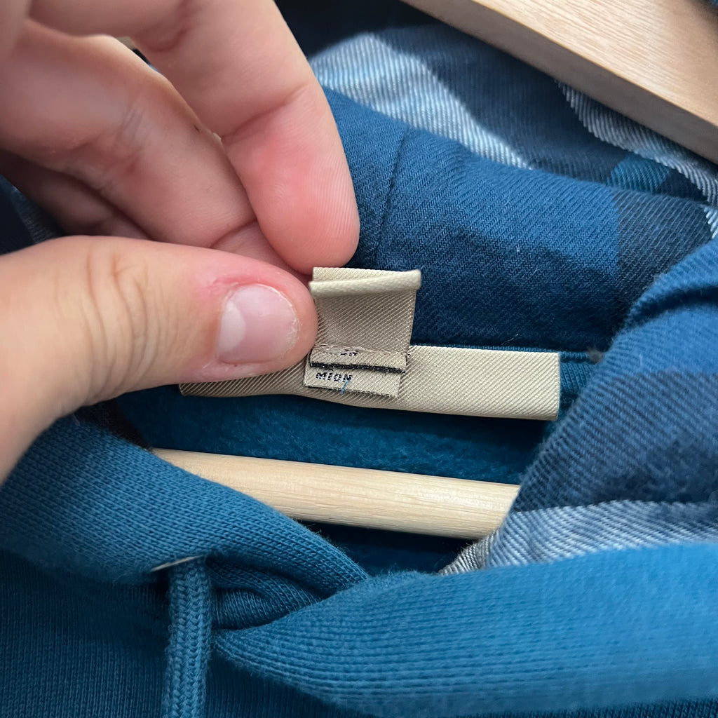 Burberry Blue Embroidered Hoodie - Size M