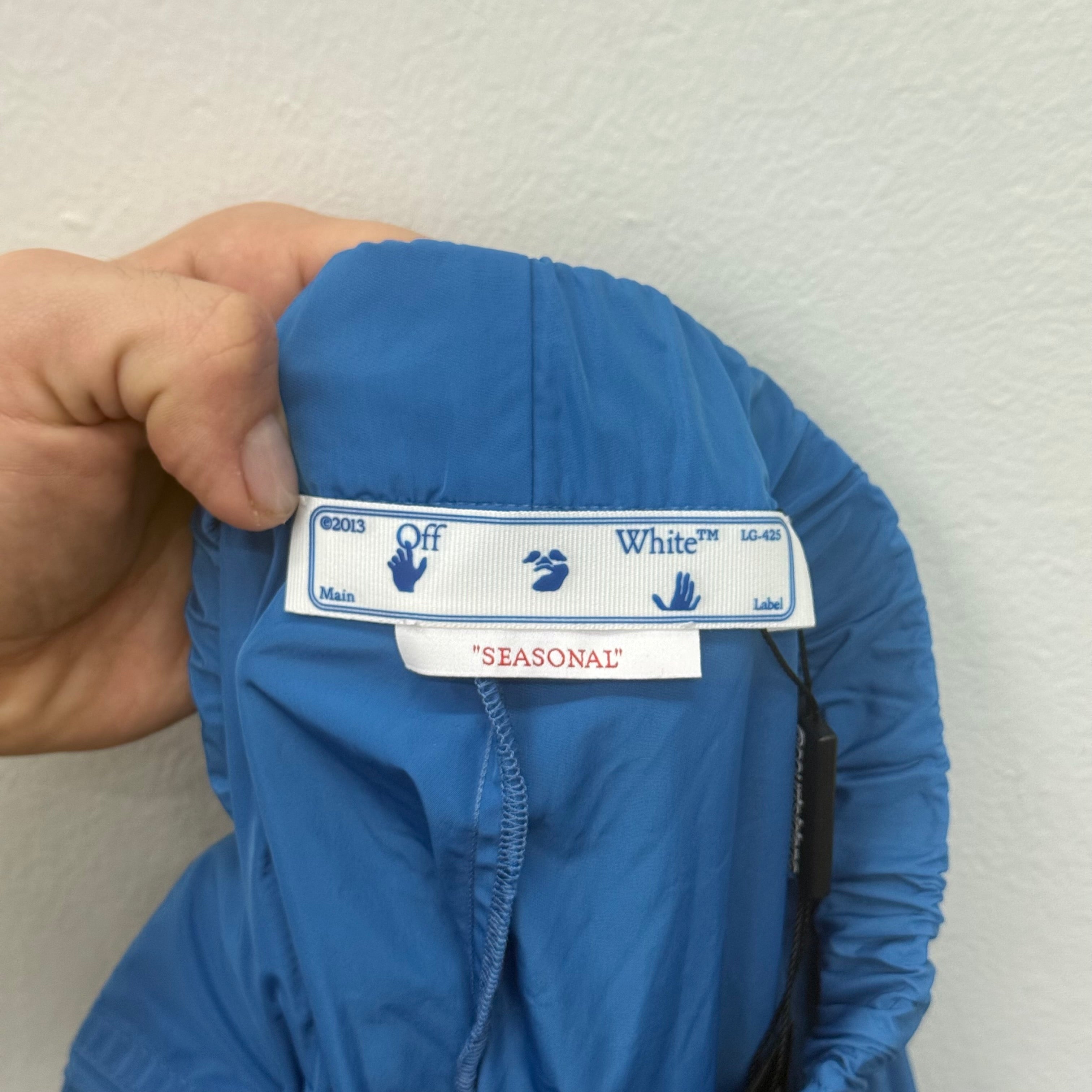 Off White FW22 Blue Cargo Track Pants - Size XL