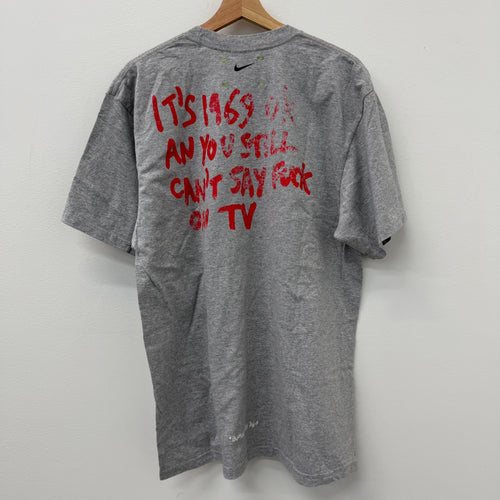 Better with Age “Real Art is Bootleg” Print T-Shirt Gray - Size L