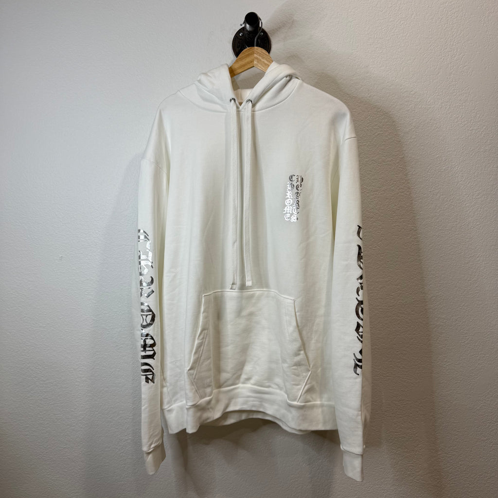 Chrome Hearts Metallic Foil Hoodie White - Size L
