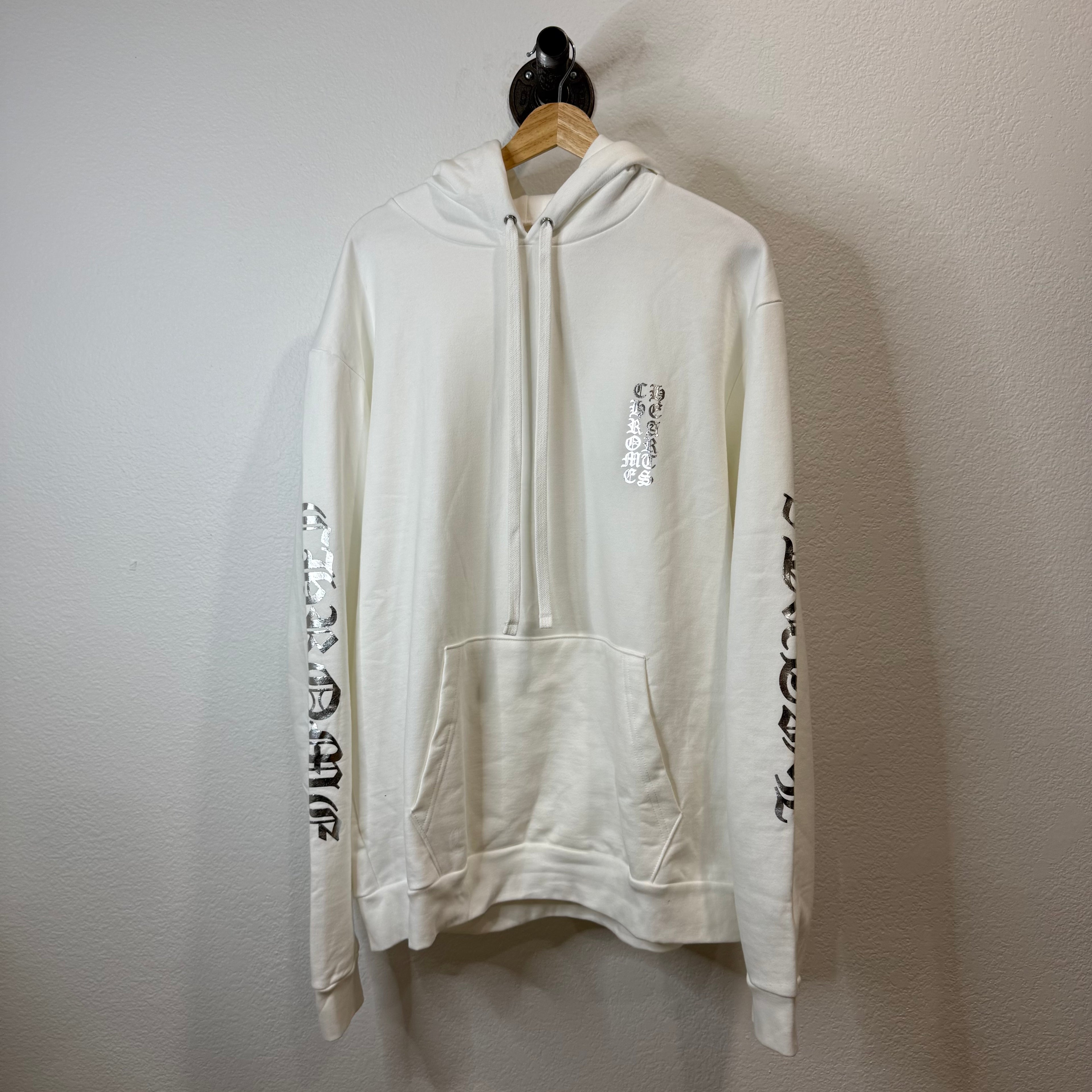 Chrome Hearts Metallic Foil Hoodie White - Size L