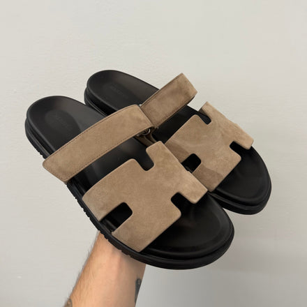 Hermes Chypre Sandals Beige Sabel - Size 45