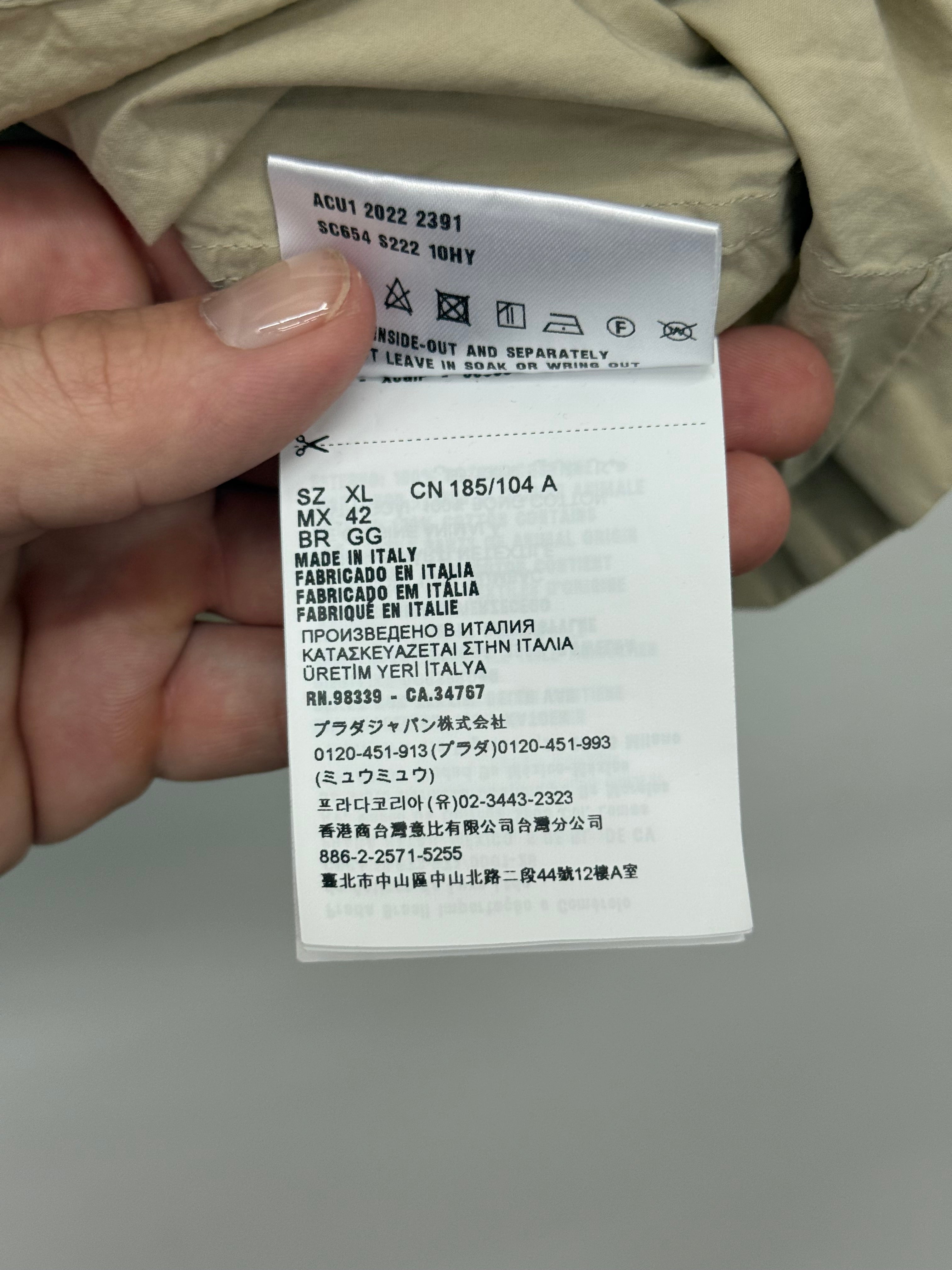 Prada Nylon Pocket Button Shirt - Size XL