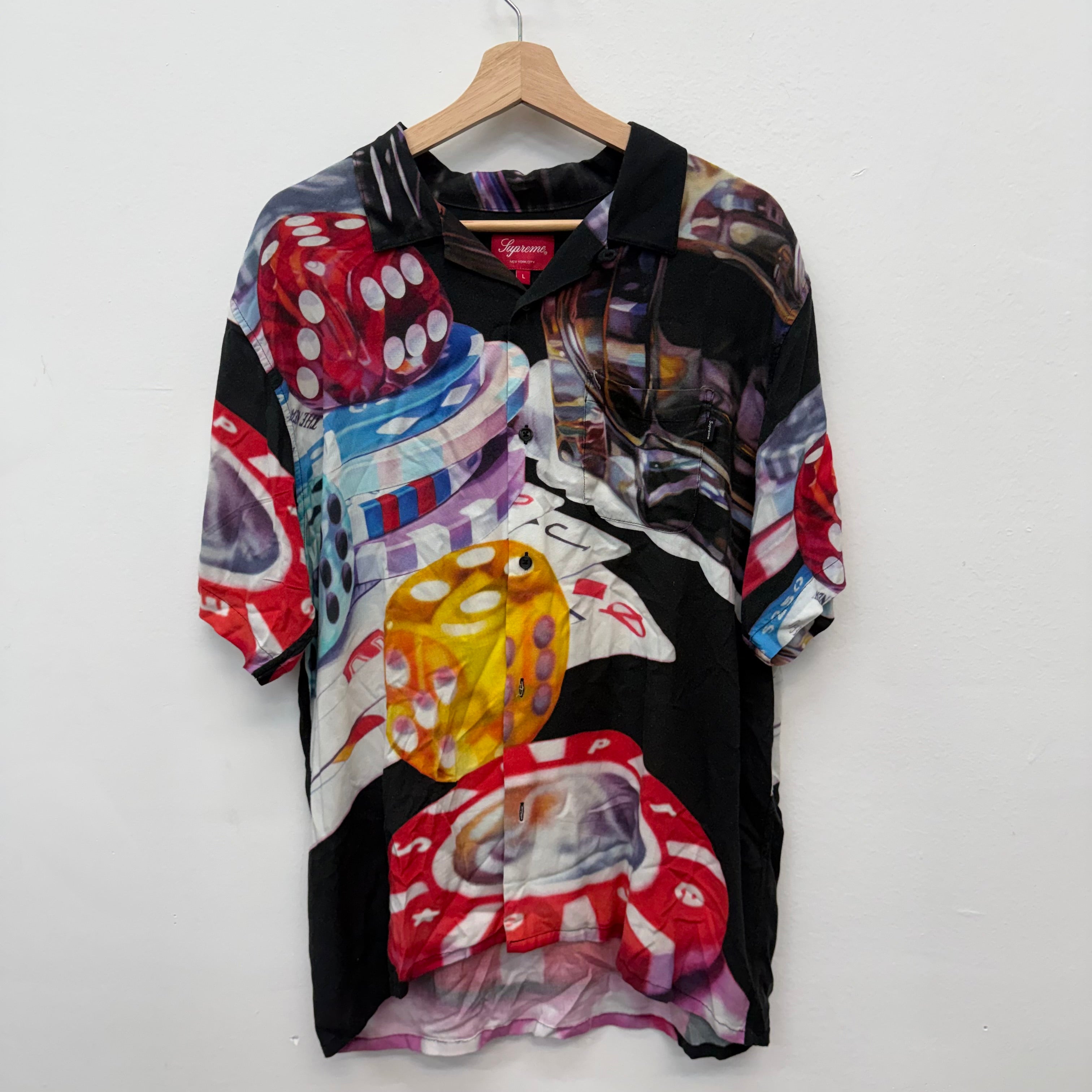Supreme Gambler Poker Button Up Shirt - Size L