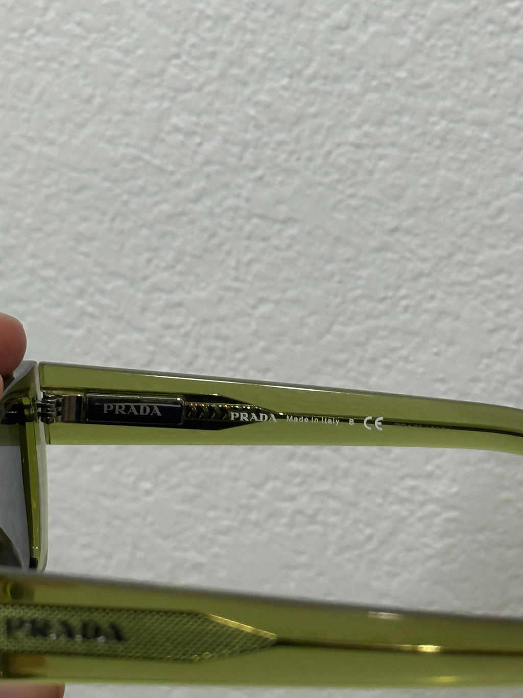 Prada Square Sunglasses Runway Crystal Fern Green