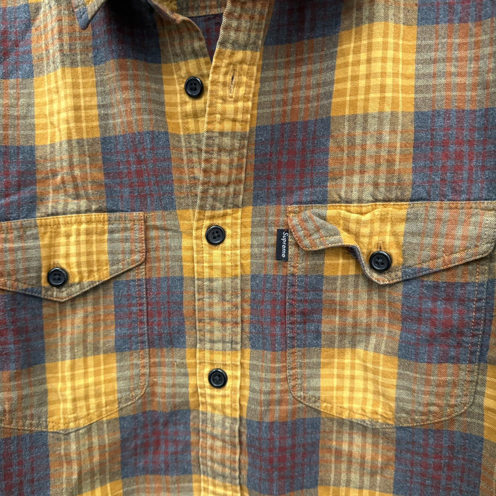 Supreme Flannel Longsleeve Shirt Yellow - Size L