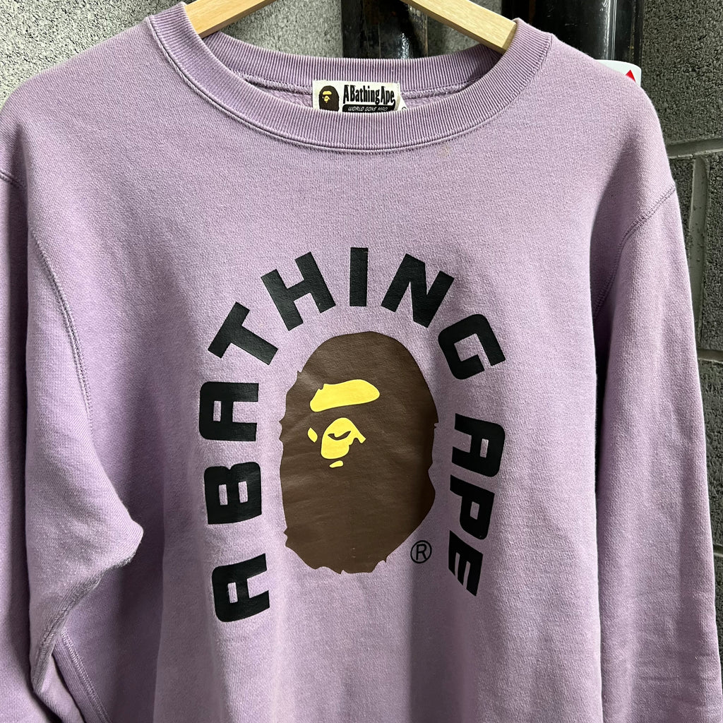 Bape Purple College Crewneck - Size M
