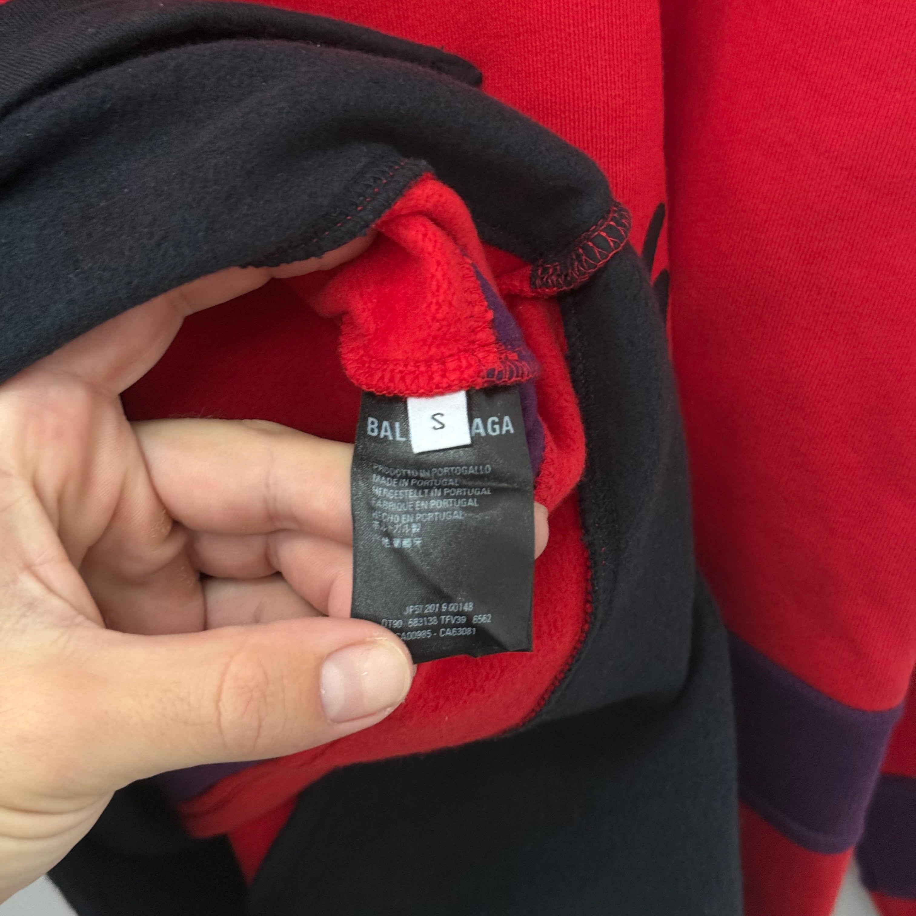 Balenciaga Red Rive BB Quarterzip Sweatshirt - Size S