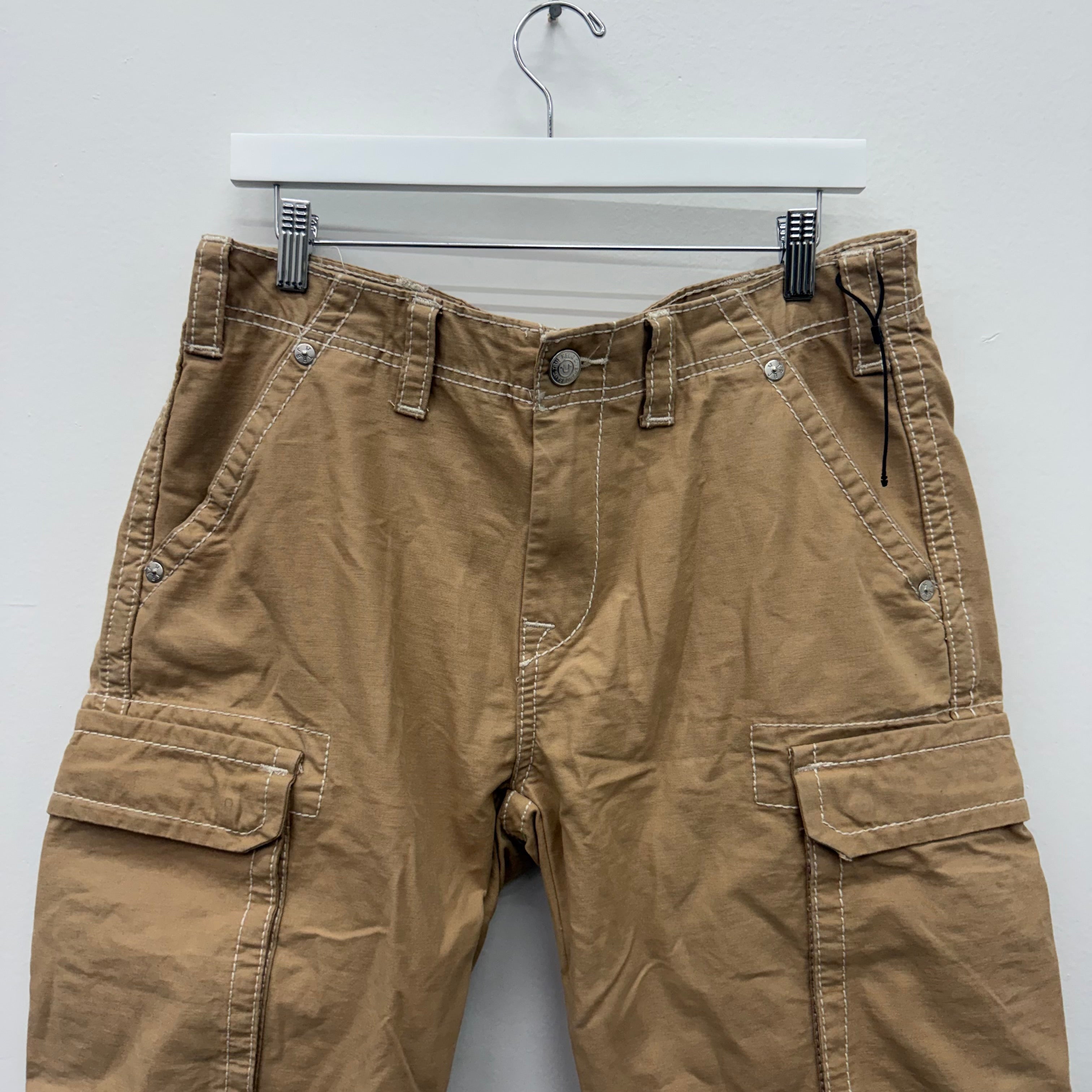 True Religion Cargo Khaki Shorts - Size 30
