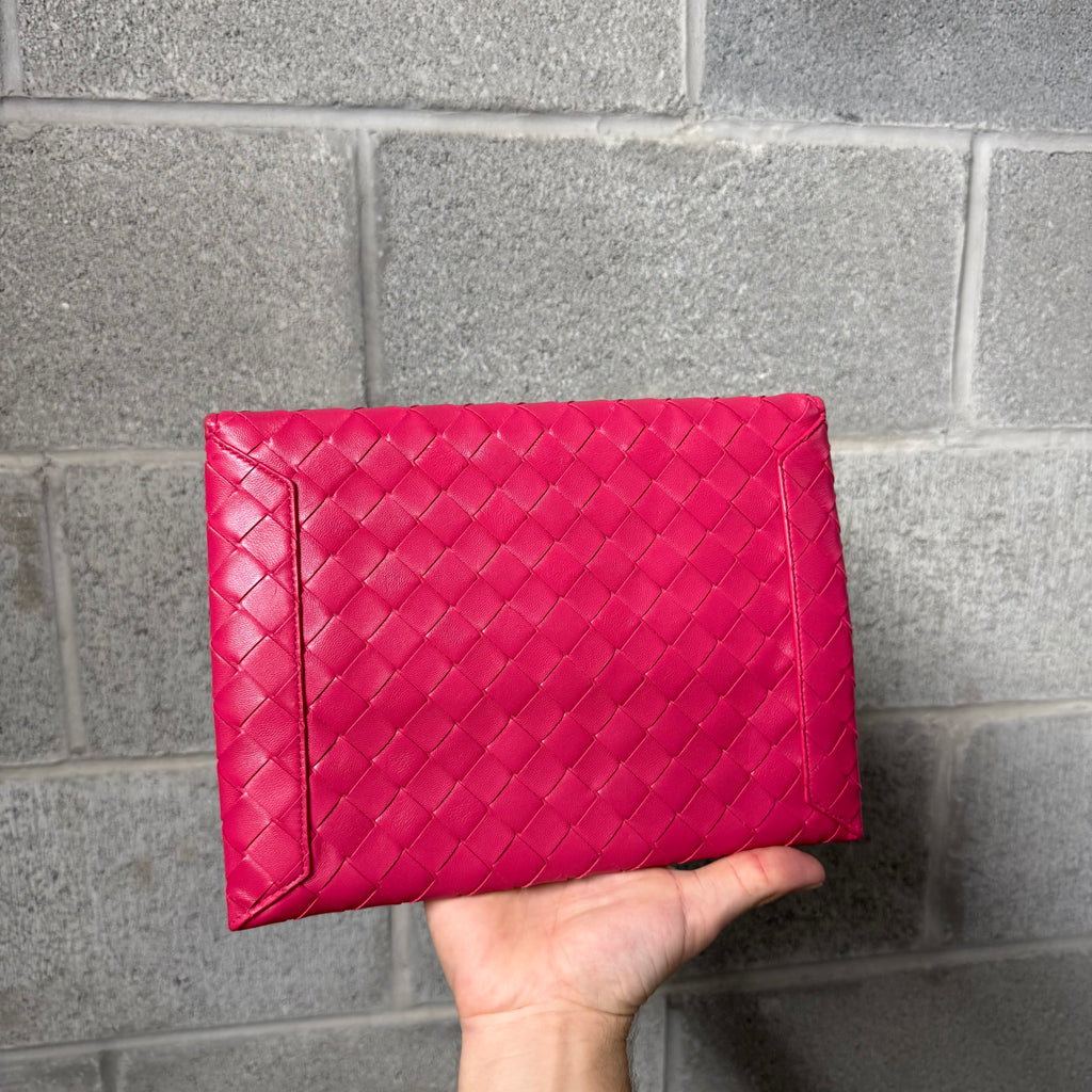 Bottega Veneta Pink Flap Pouch Wallet