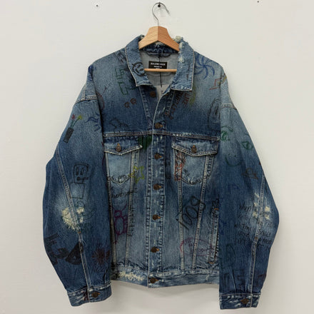 Balenciaga Denim Graffiti Jacket - Size L/XL (2)