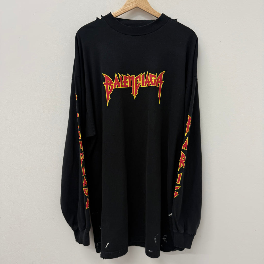 Balenciaga SS23 Metal Longsleeve T-Shirt - Size 2 (XL)