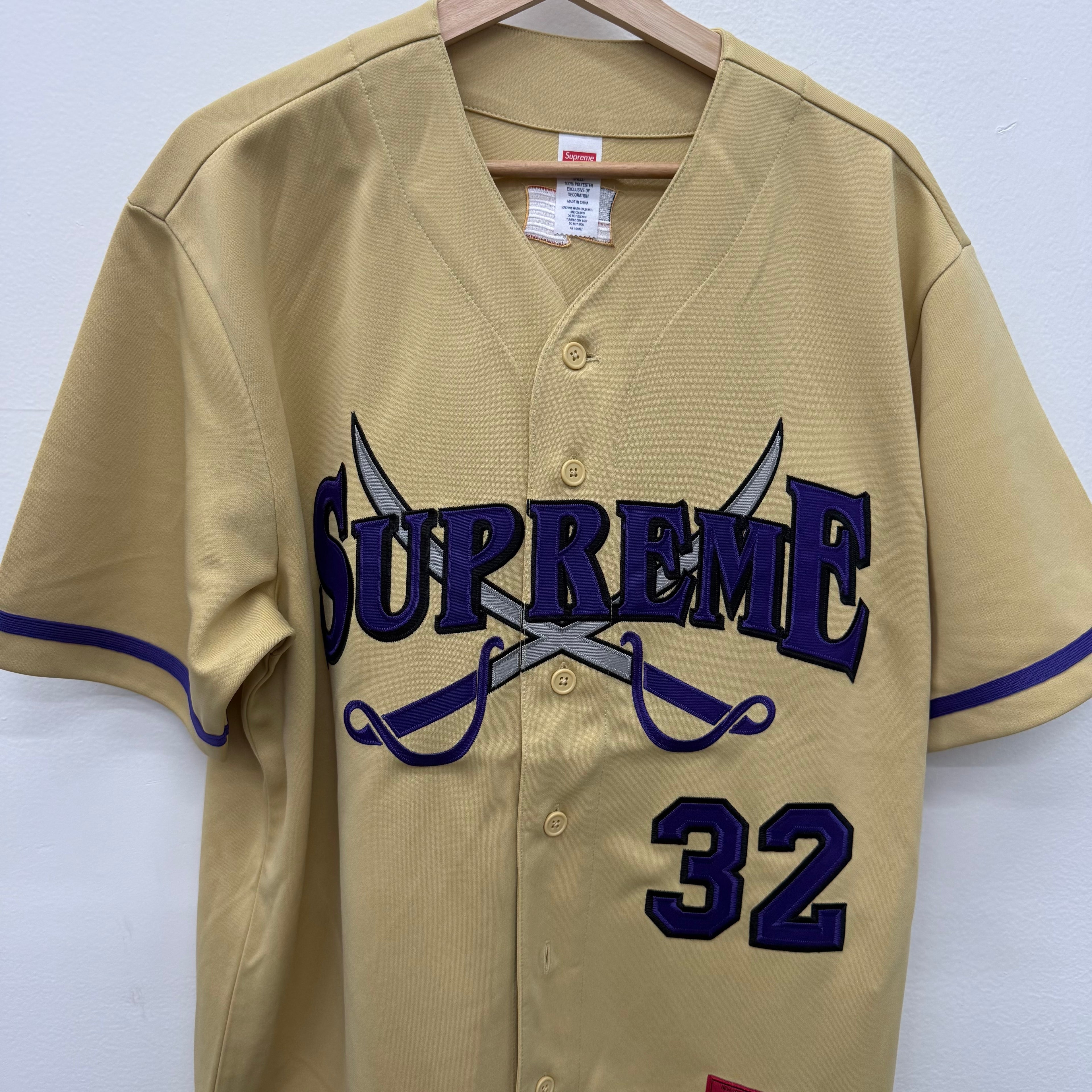 Supreme Swords Gold Purple Baseball Jersey - Size M