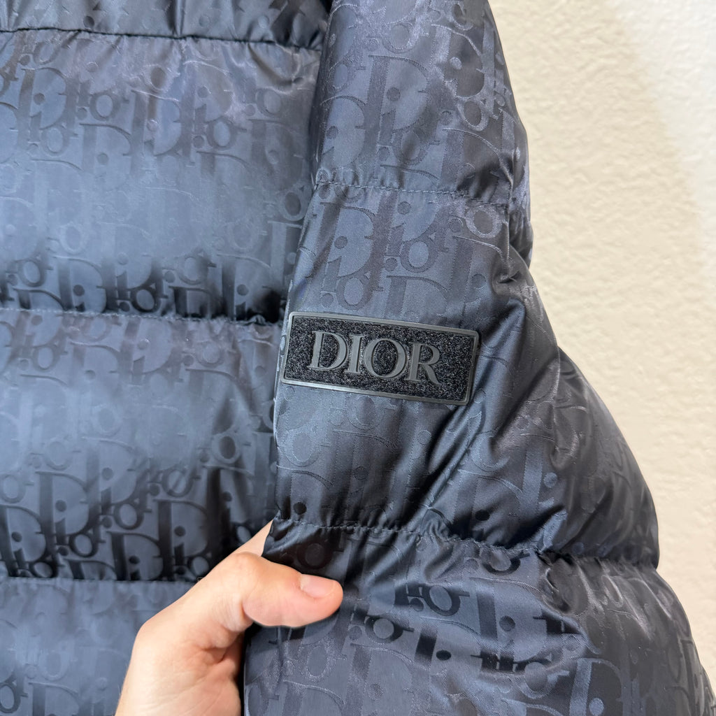 Dior Oblique Monogram Puffer Jacket Navy - Size 50 (L)