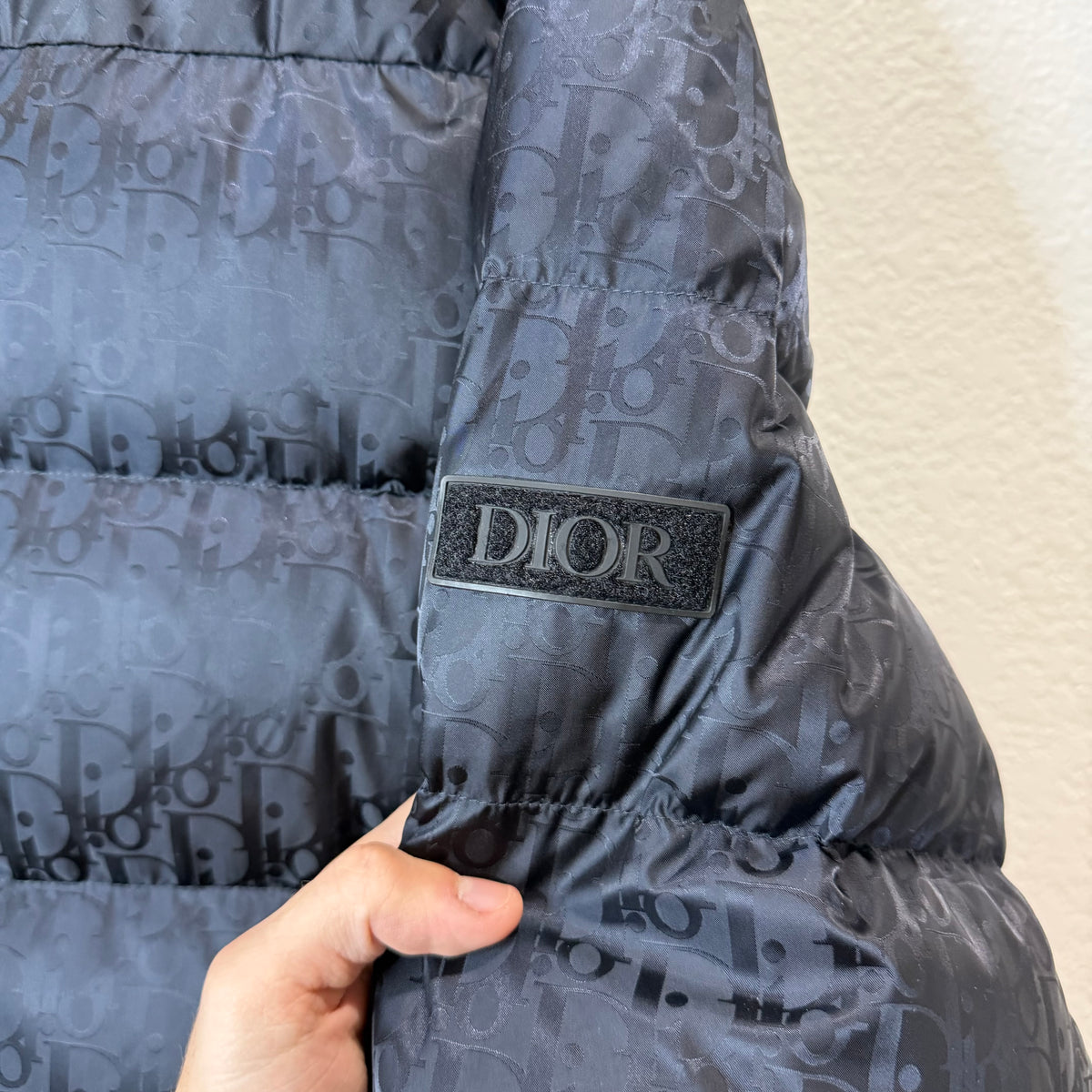Dior Oblique Monogram Puffer Jacket Navy - Size 50 (L)