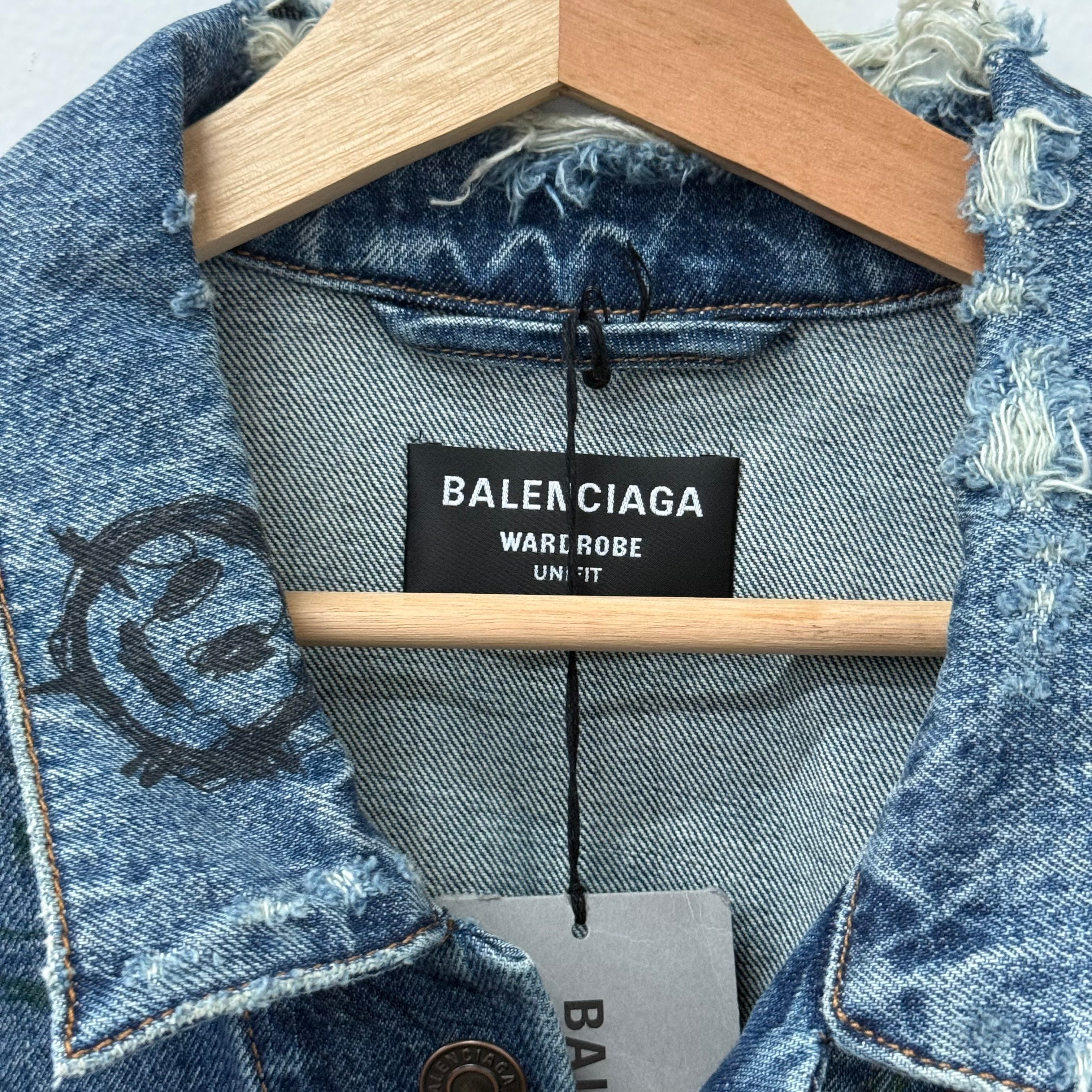 Balenciaga Denim Graffiti Jacket - Size L/XL (2)