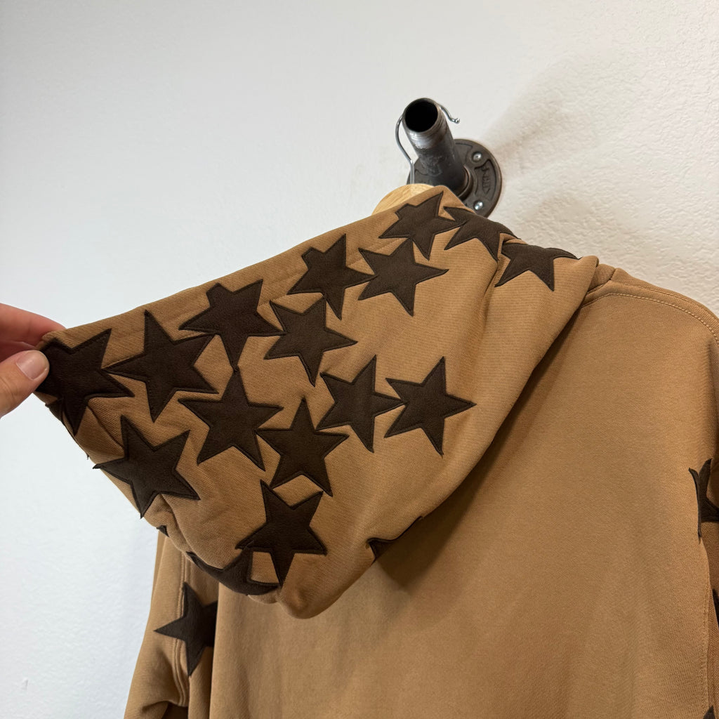 Amiri Star Patch Chemist Hoodie Brown - Size XS