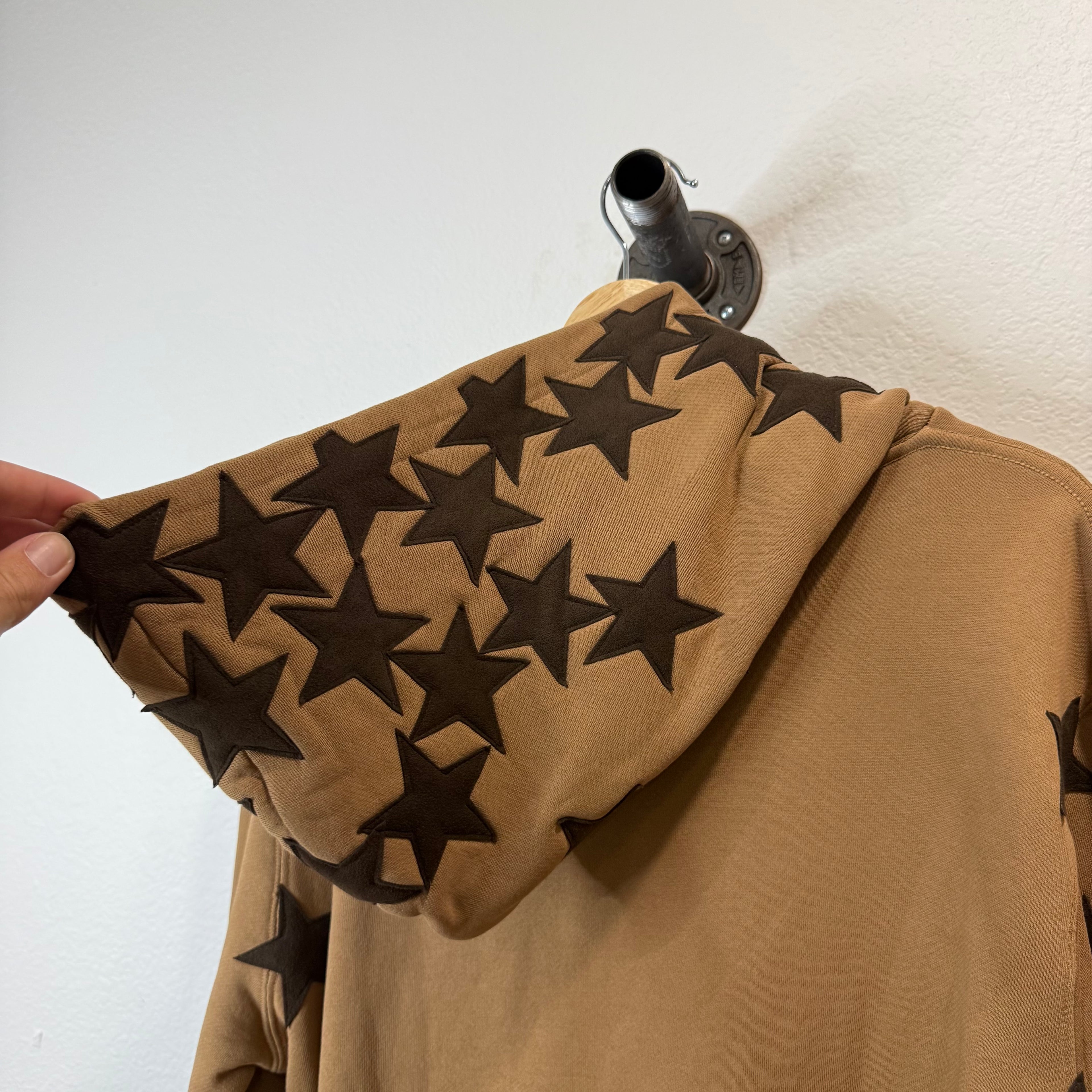 Amiri Star Patch Chemist Hoodie Brown - Size XS